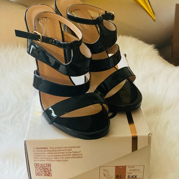 Elegant sandals black in size 8.5 - Picture 2 of 4